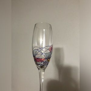 Tiffany Style Hand Blown Champagne Flute. One of a kind .